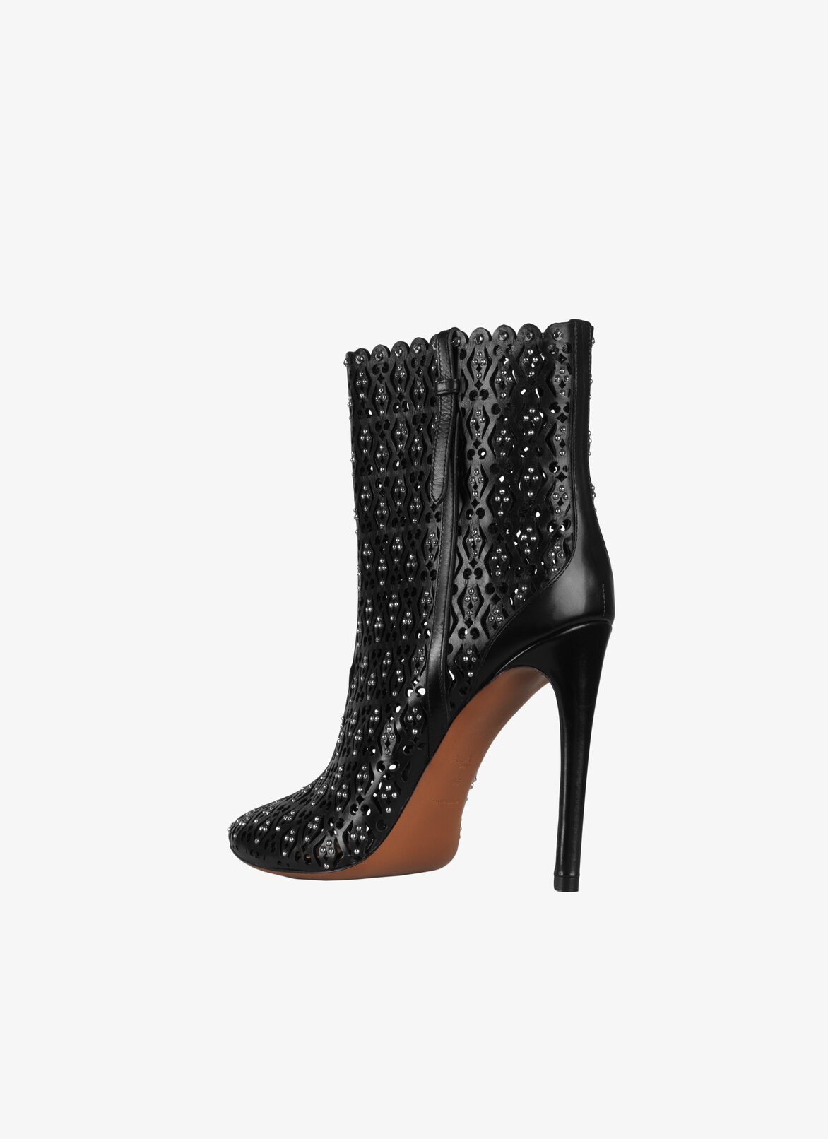 Calfskin Stiletto Ankle Boot ALAÏA BLACK CALFSKIN STILETTO ANKLE BOOT